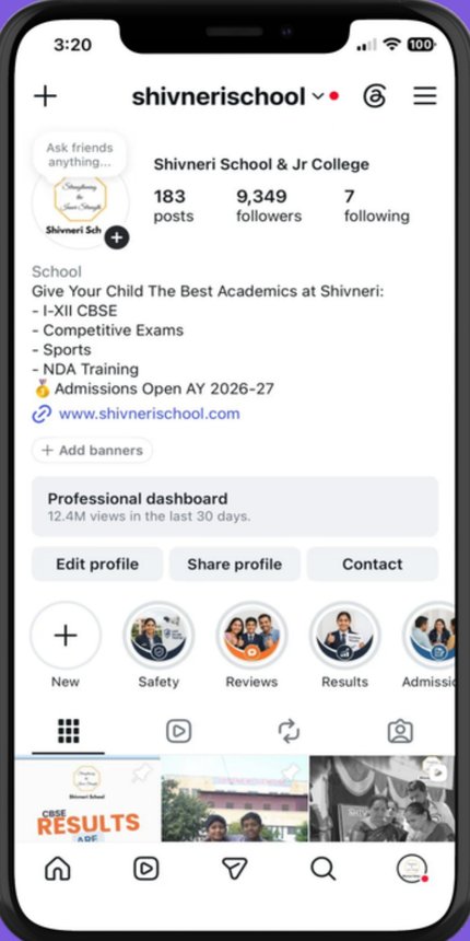 Shivneri School Instagram profile after Bear Media