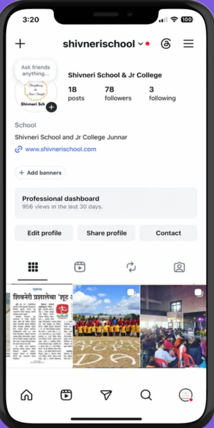 Shivneri School Instagram profile before Bear Media